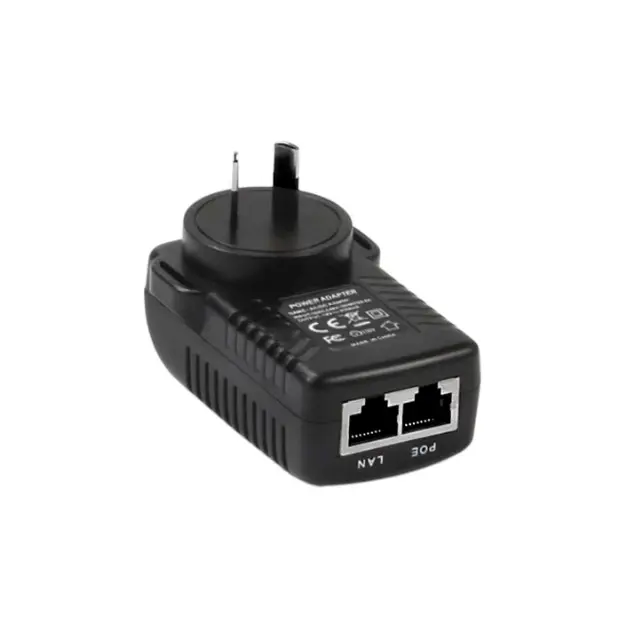 24V 1A POE वॉल एडाप्टर डुअल पोर्ट POE इंजेक्टर