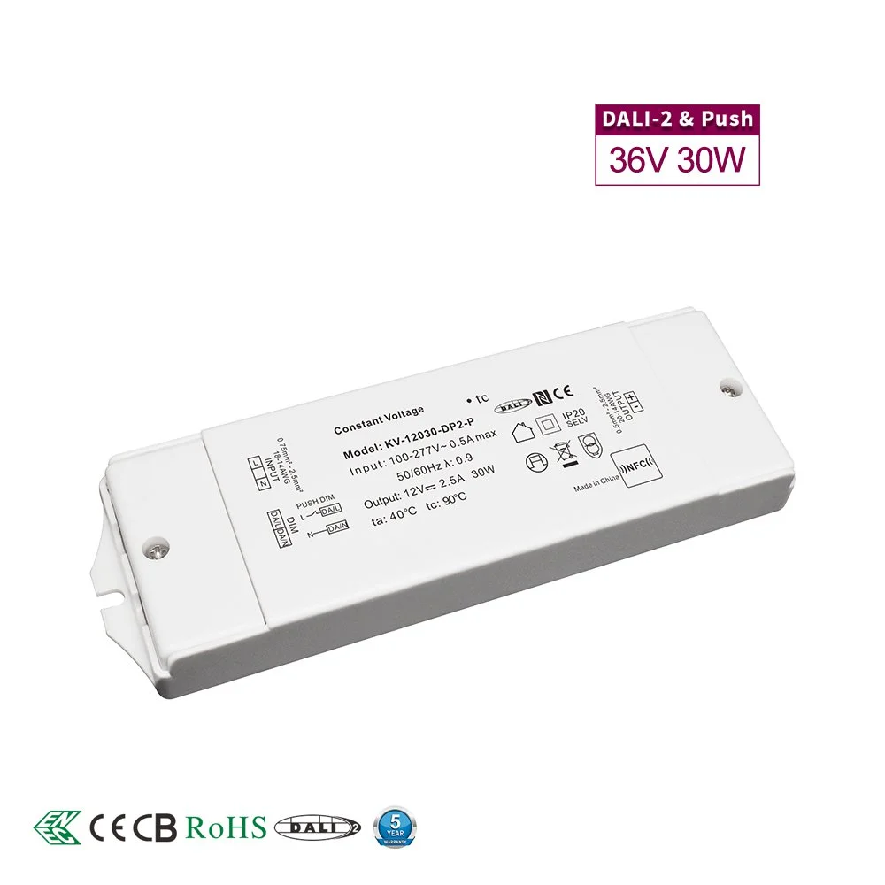 36V लगातार वोल्टेज 30W DALI डिमेबल एलईडी ड्राइवर