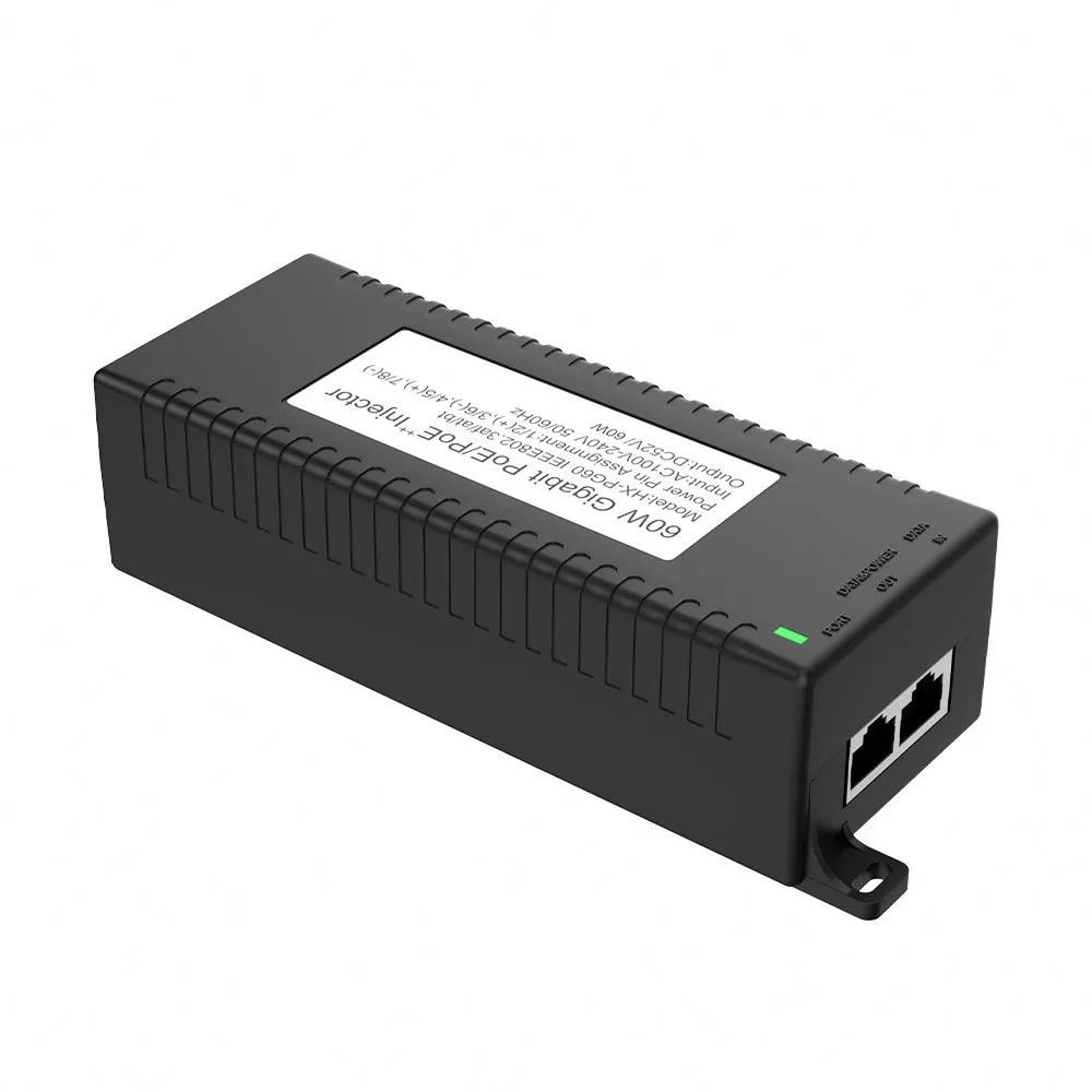 IEEE802.3AF/AT/BT के साथ 60W डेस्कटॉप POE इंजेक्टर