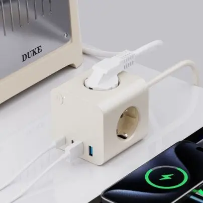 25W PD USB 3 AC आउटलेट के साथ EU पावर स्ट्रिप