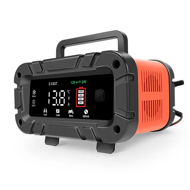TK700 यूनिवर्सल 12V 24V लीड एसिड बैटरी चार्जर